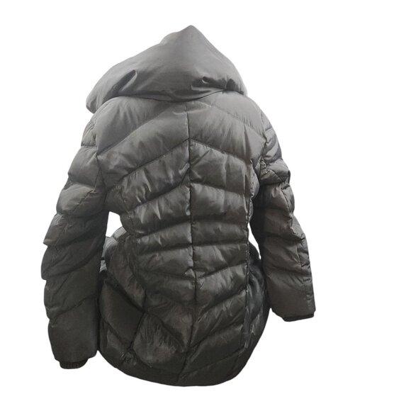 Jessica Simpson Womens Puffer Jacket With Ribbed Collar Size XL Gray - Picture 2 of 10
